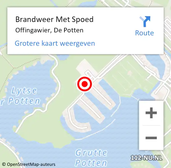 Locatie op kaart van de 112 melding: Brandweer Met Spoed Naar Offingawier, De Potten op 5 mei 2023 16:46