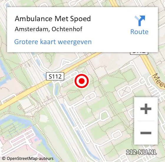 Locatie op kaart van de 112 melding: Ambulance Met Spoed Naar Amsterdam, Ochtenhof op 5 mei 2023 16:50
