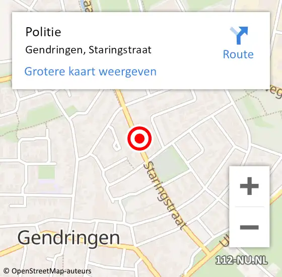 Locatie op kaart van de 112 melding: Politie Gendringen, Staringstraat op 5 mei 2023 17:31