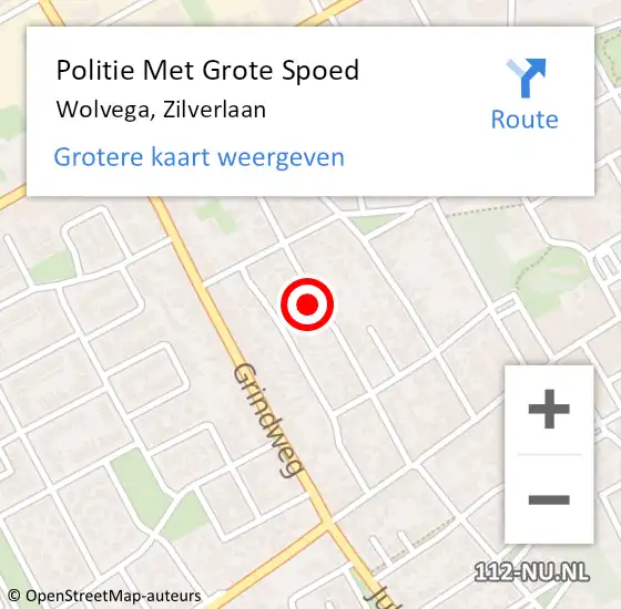 Locatie op kaart van de 112 melding: Politie Met Grote Spoed Naar Wolvega, Zilverlaan op 5 mei 2023 18:10