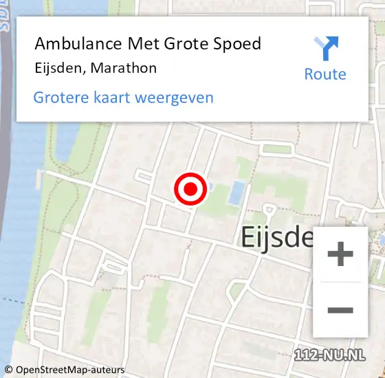 Locatie op kaart van de 112 melding: Ambulance Met Grote Spoed Naar Eijsden, Marathon op 24 augustus 2014 14:27