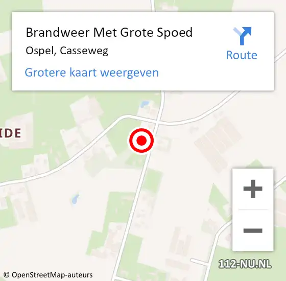 Locatie op kaart van de 112 melding: Brandweer Met Grote Spoed Naar Ospel, Casseweg op 5 mei 2023 18:30