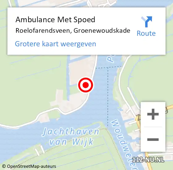 Locatie op kaart van de 112 melding: Ambulance Met Spoed Naar Roelofarendsveen, Groenewoudskade op 5 mei 2023 19:04