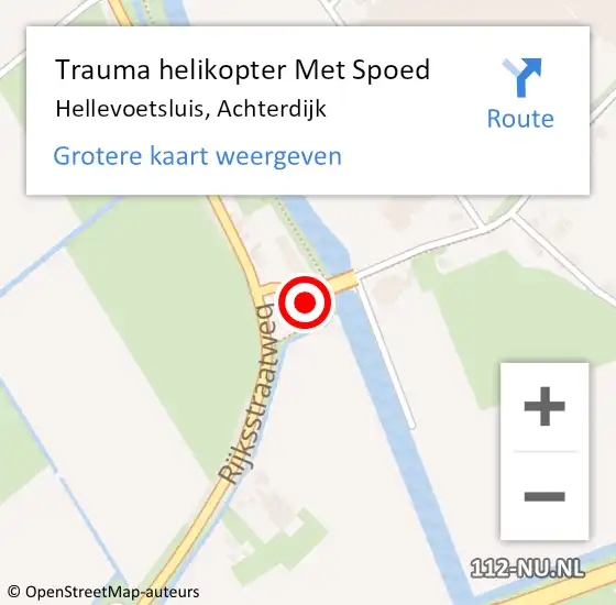 Locatie op kaart van de 112 melding: Trauma helikopter Met Spoed Naar Hellevoetsluis, Achterdijk op 5 mei 2023 19:55