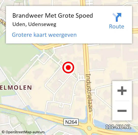 Locatie op kaart van de 112 melding: Brandweer Met Grote Spoed Naar Uden, Udenseweg op 5 mei 2023 20:18