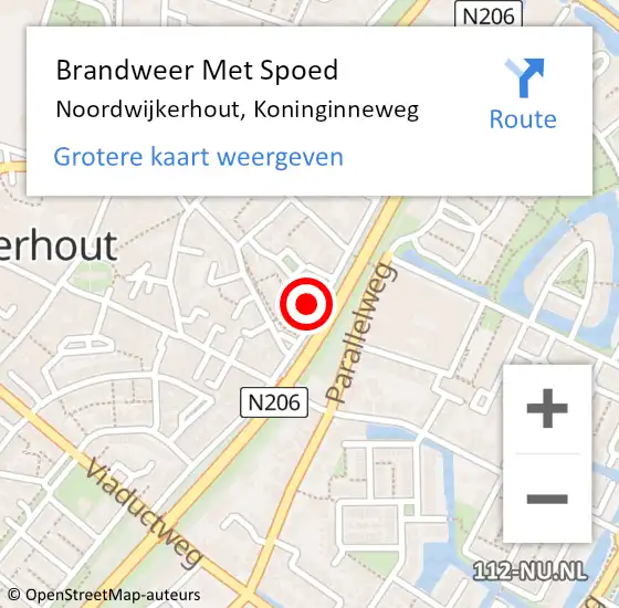 Locatie op kaart van de 112 melding: Brandweer Met Spoed Naar Noordwijkerhout, Koninginneweg op 5 mei 2023 22:02