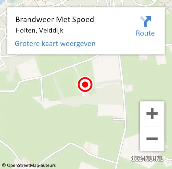 Locatie op kaart van de 112 melding: Brandweer Met Spoed Naar Holten, Velddijk op 5 mei 2023 22:07