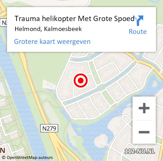 Locatie op kaart van de 112 melding: Trauma helikopter Met Grote Spoed Naar Helmond, Kalmoesbeek op 5 mei 2023 22:12