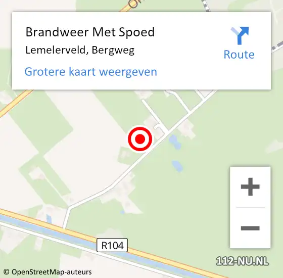 Locatie op kaart van de 112 melding: Brandweer Met Spoed Naar Lemelerveld, Bergweg op 5 mei 2023 22:24