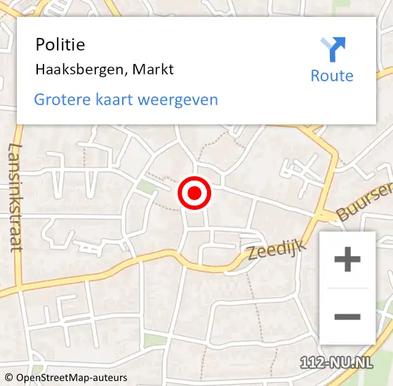 Locatie op kaart van de 112 melding: Politie Haaksbergen, Markt op 5 mei 2023 22:39