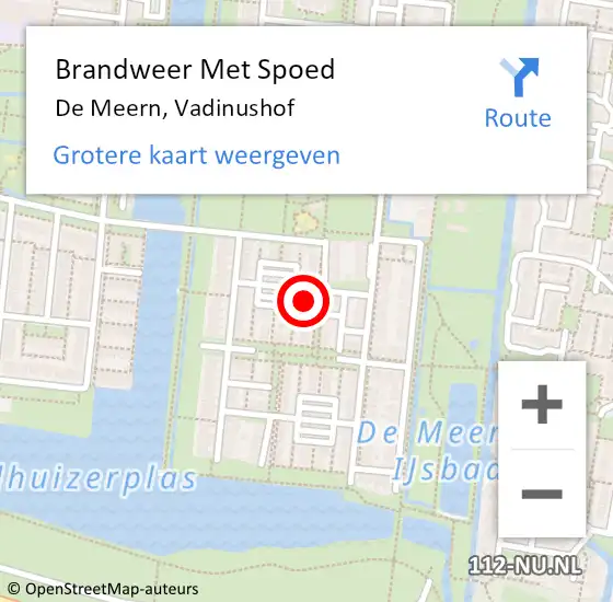 Locatie op kaart van de 112 melding: Brandweer Met Spoed Naar De Meern, Vadinushof op 5 mei 2023 23:36