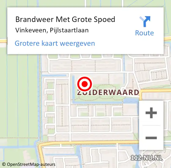 Locatie op kaart van de 112 melding: Brandweer Met Grote Spoed Naar Vinkeveen, Pijlstaartlaan op 6 mei 2023 00:05