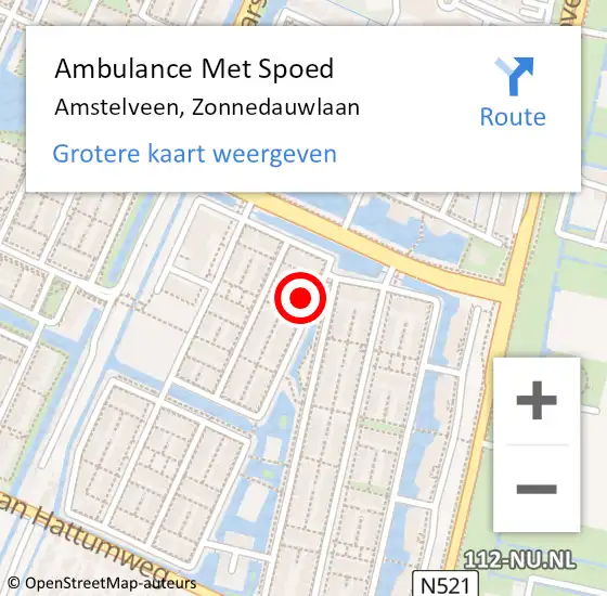 Locatie op kaart van de 112 melding: Ambulance Met Spoed Naar Amstelveen, Zonnedauwlaan op 6 mei 2023 01:03