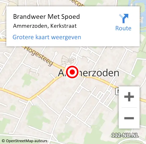 Locatie op kaart van de 112 melding: Brandweer Met Spoed Naar Ammerzoden, Kerkstraat op 6 mei 2023 02:22