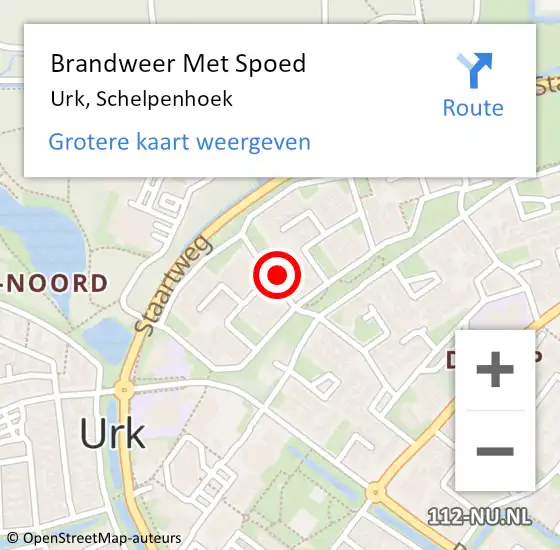 Locatie op kaart van de 112 melding: Brandweer Met Spoed Naar Urk, Schelpenhoek op 6 mei 2023 02:55