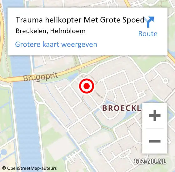 Locatie op kaart van de 112 melding: Trauma helikopter Met Grote Spoed Naar Breukelen, Helmbloem op 6 mei 2023 05:17