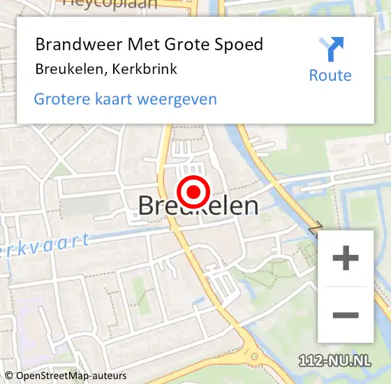 Locatie op kaart van de 112 melding: Brandweer Met Grote Spoed Naar Breukelen, Kerkbrink op 6 mei 2023 07:11