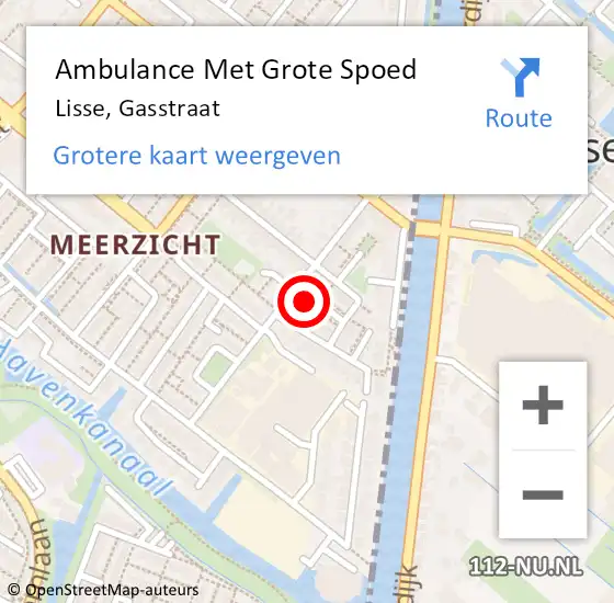 Locatie op kaart van de 112 melding: Ambulance Met Grote Spoed Naar Lisse, Gasstraat op 6 mei 2023 07:54