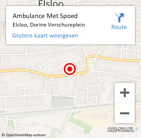 Locatie op kaart van de 112 melding: Ambulance Met Spoed Naar Elsloo, Dorine Verschureplein op 6 mei 2023 08:12