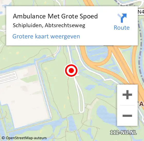 Locatie op kaart van de 112 melding: Ambulance Met Grote Spoed Naar Schipluiden, Abtsrechtseweg op 24 augustus 2014 15:27