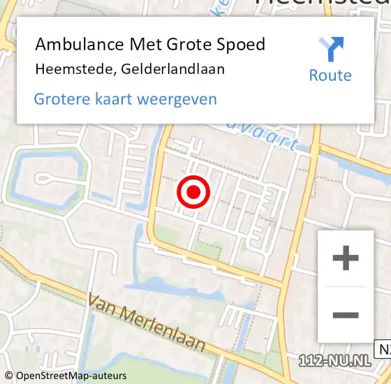 Locatie op kaart van de 112 melding: Ambulance Met Grote Spoed Naar Heemstede, Gelderlandlaan op 6 mei 2023 09:23