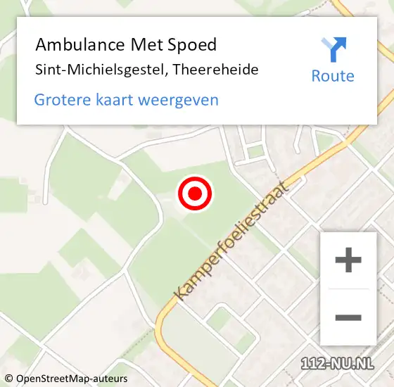 Locatie op kaart van de 112 melding: Ambulance Met Spoed Naar Sint-Michielsgestel, Theereheide op 24 augustus 2014 15:40