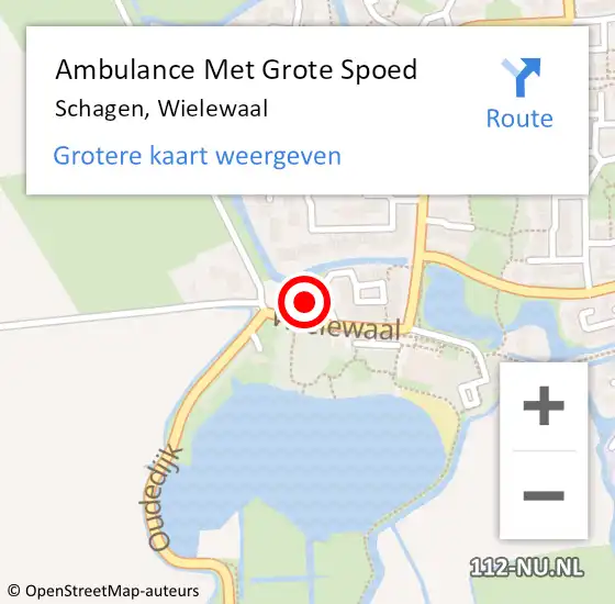 Locatie op kaart van de 112 melding: Ambulance Met Grote Spoed Naar Schagen, Wielewaal op 6 mei 2023 12:08