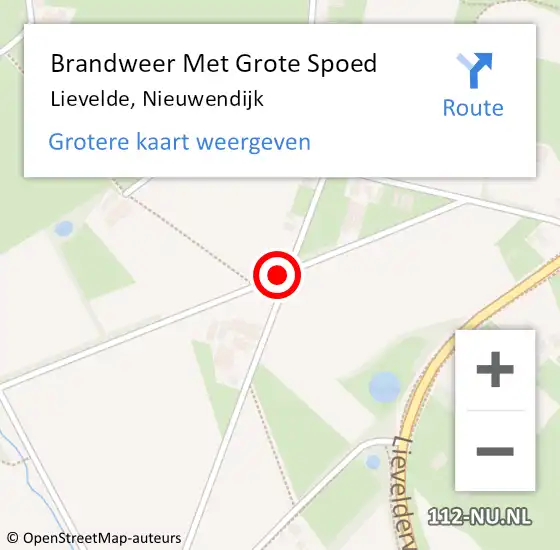 Locatie op kaart van de 112 melding: Brandweer Met Grote Spoed Naar Lievelde, Nieuwendijk op 6 mei 2023 12:09