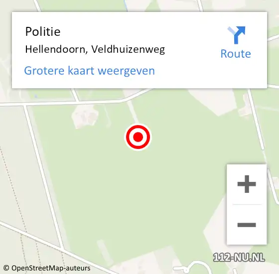 Locatie op kaart van de 112 melding: Politie Hellendoorn, Veldhuizenweg op 6 mei 2023 12:20