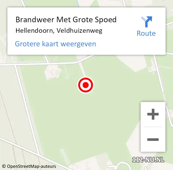 Locatie op kaart van de 112 melding: Brandweer Met Grote Spoed Naar Hellendoorn, Veldhuizenweg op 6 mei 2023 12:21