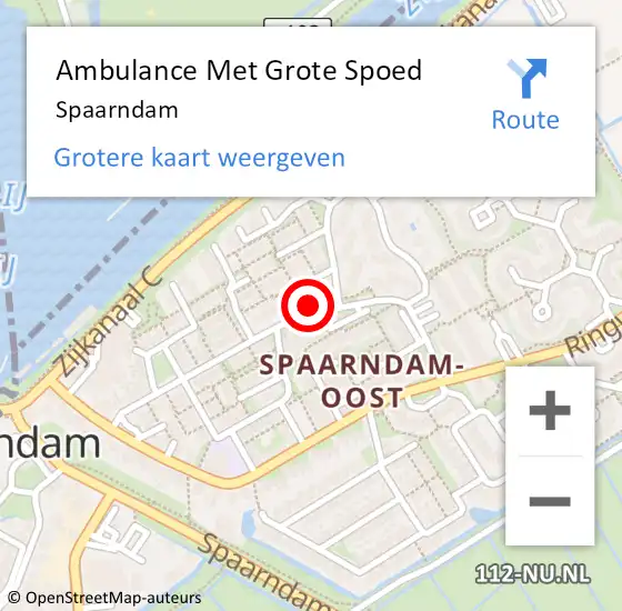 Locatie op kaart van de 112 melding: Ambulance Met Grote Spoed Naar Spaarndam op 6 mei 2023 12:29