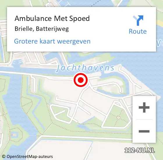 Locatie op kaart van de 112 melding: Ambulance Met Spoed Naar Brielle, Batterijweg op 6 mei 2023 13:41