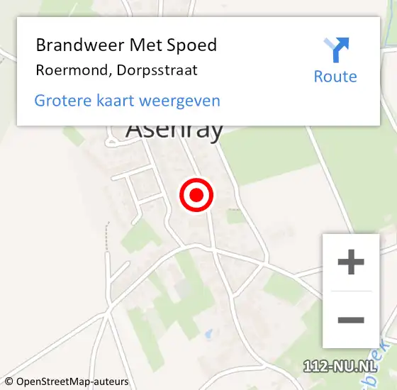 Locatie op kaart van de 112 melding: Brandweer Met Spoed Naar Roermond, Dorpsstraat op 6 mei 2023 14:05