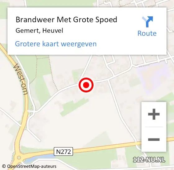 Locatie op kaart van de 112 melding: Brandweer Met Grote Spoed Naar Gemert, Heuvel op 6 mei 2023 14:17