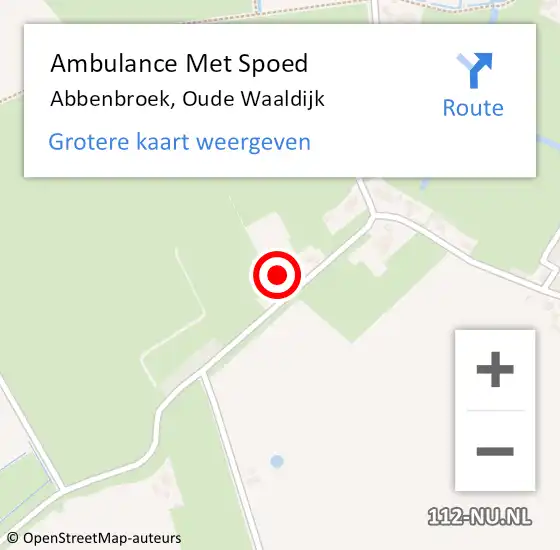 Locatie op kaart van de 112 melding: Ambulance Met Spoed Naar Abbenbroek, Oude Waaldijk op 6 mei 2023 14:37