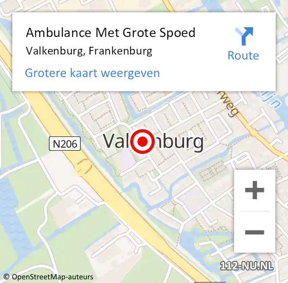 Locatie op kaart van de 112 melding: Ambulance Met Grote Spoed Naar Valkenburg, Frankenburg op 6 mei 2023 15:02