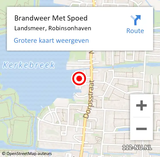 Locatie op kaart van de 112 melding: Brandweer Met Spoed Naar Landsmeer, Robinsonhaven op 6 mei 2023 15:56