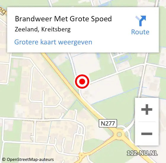 Locatie op kaart van de 112 melding: Brandweer Met Grote Spoed Naar Zeeland, Kreitsberg op 6 mei 2023 16:52
