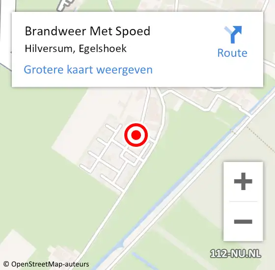 Locatie op kaart van de 112 melding: Brandweer Met Spoed Naar Hilversum, Egelshoek op 6 mei 2023 17:22