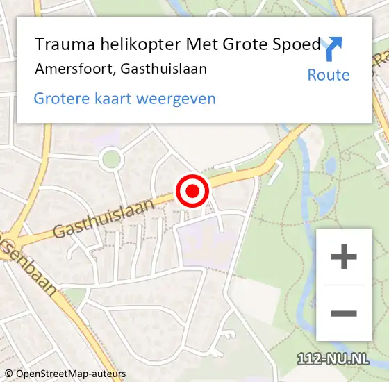 Locatie op kaart van de 112 melding: Trauma helikopter Met Grote Spoed Naar Amersfoort, Gasthuislaan op 6 mei 2023 17:23