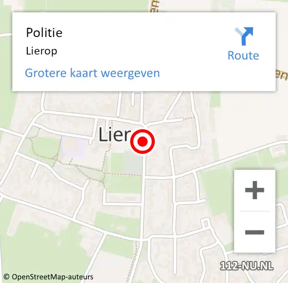 Locatie op kaart van de 112 melding: Politie Lierop op 6 mei 2023 17:43