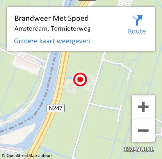 Locatie op kaart van de 112 melding: Brandweer Met Spoed Naar Amsterdam, Termieterweg op 6 mei 2023 18:19