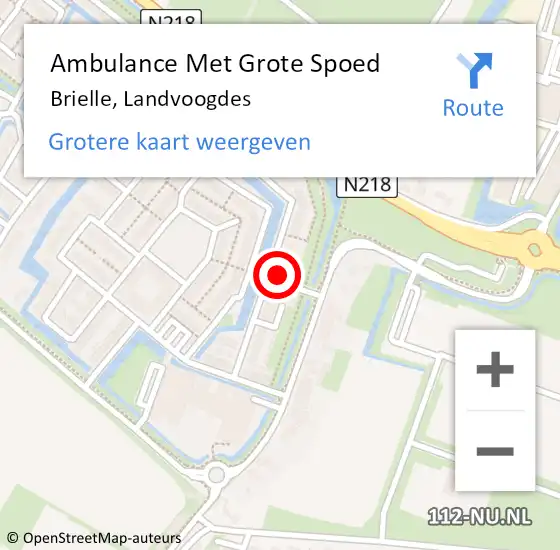 Locatie op kaart van de 112 melding: Ambulance Met Grote Spoed Naar Brielle, Landvoogdes op 6 mei 2023 18:36