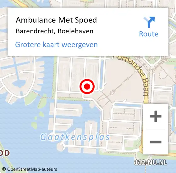 Locatie op kaart van de 112 melding: Ambulance Met Spoed Naar Barendrecht, Boelehaven op 6 mei 2023 20:13