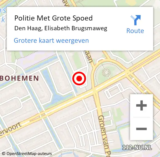Locatie op kaart van de 112 melding: Politie Met Grote Spoed Naar Den Haag, Elisabeth Brugsmaweg op 6 mei 2023 20:49