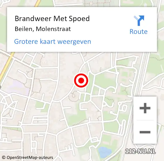 Locatie op kaart van de 112 melding: Brandweer Met Spoed Naar Beilen, Molenstraat op 6 mei 2023 20:55