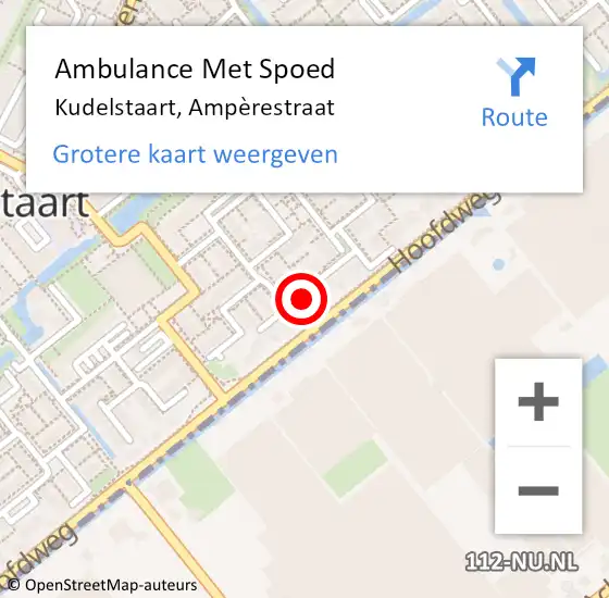 Locatie op kaart van de 112 melding: Ambulance Met Spoed Naar Kudelstaart, Ampèrestraat op 6 mei 2023 21:01
