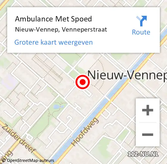 Locatie op kaart van de 112 melding: Ambulance Met Spoed Naar Nieuw-Vennep, Venneperstraat op 6 mei 2023 21:01