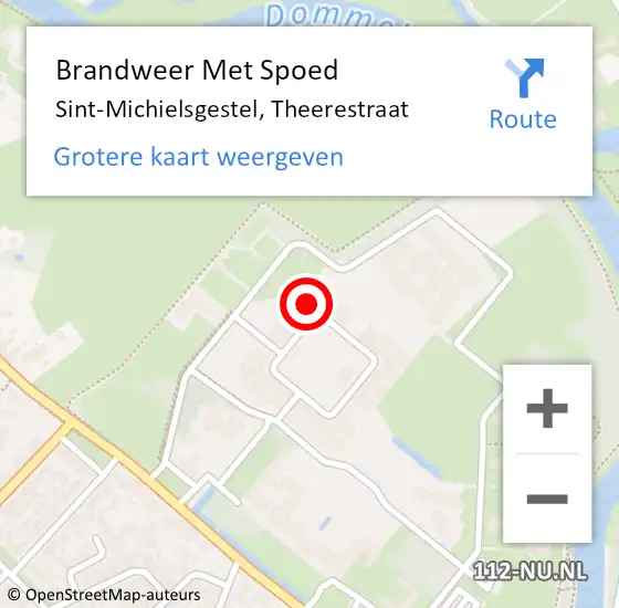 Locatie op kaart van de 112 melding: Brandweer Met Spoed Naar Sint-Michielsgestel, Theerestraat op 6 mei 2023 22:07