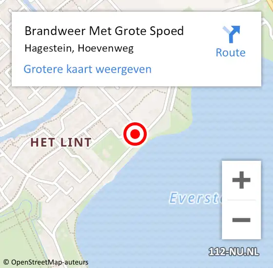 Locatie op kaart van de 112 melding: Brandweer Met Grote Spoed Naar Hagestein, Hoevenweg op 6 mei 2023 22:11